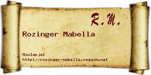 Rozinger Mabella névjegykártya